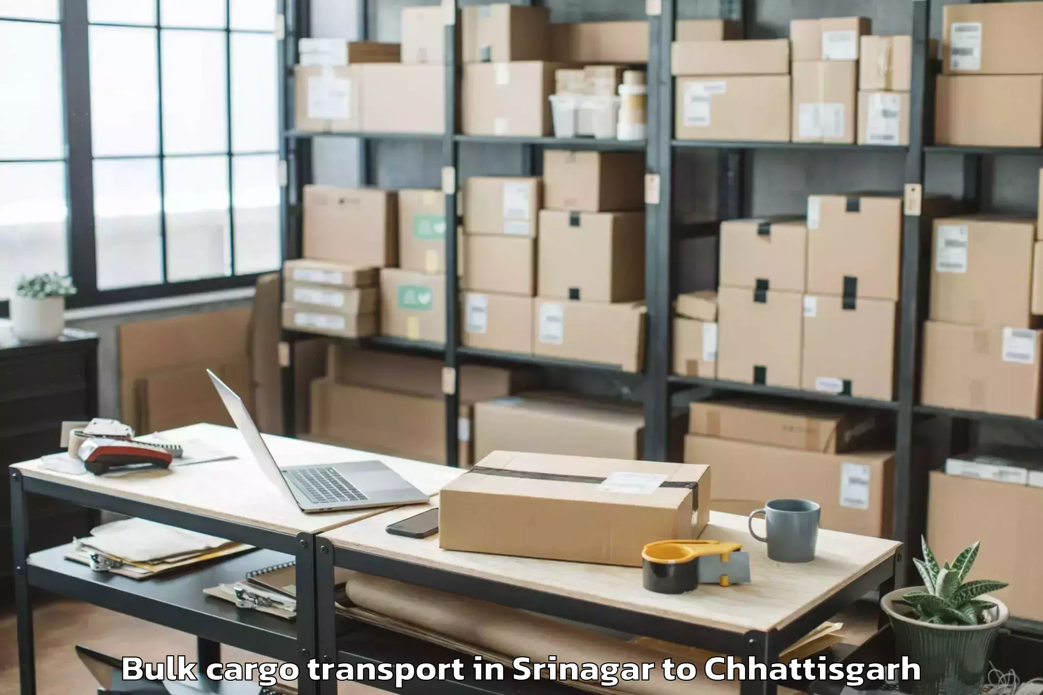 Quality Srinagar to Kharsia Bulk Cargo Transport